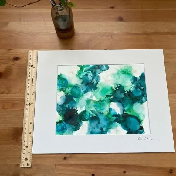 New Original Signed Artwork Alcohol Ink on Paper - Picture 5 of 6